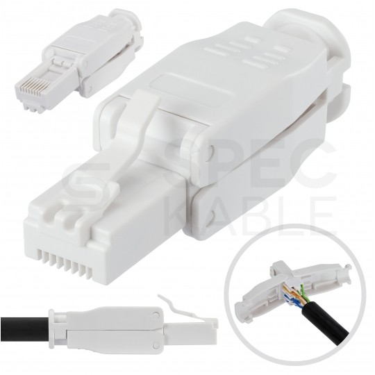 Wtyk beznarzędziowy RJ45 8P8C kat.6 nieekranowany UTP