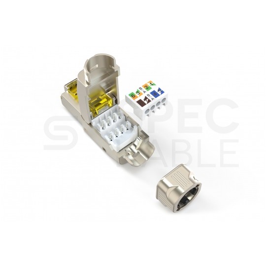 Wtyk beznarzędziowy RJ45 8P8C kat.6A ekranowany FTP STP 10Gb/s PoE++ DIGITUS