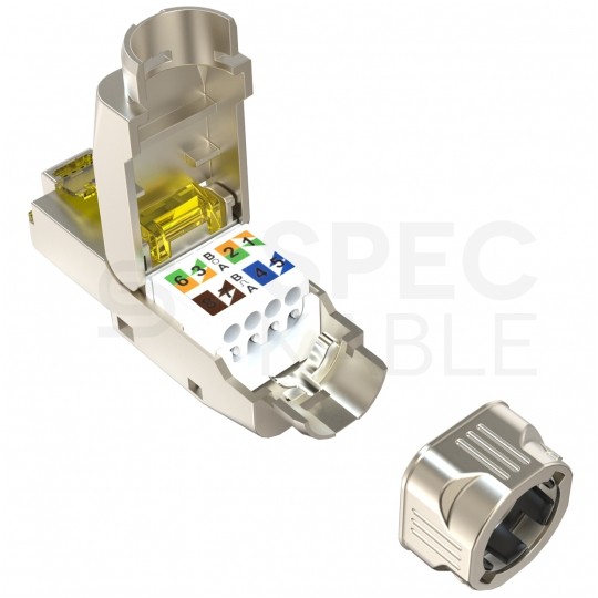 Wtyk beznarzędziowy RJ45 8P8C kat.8.1 ekranowany FTP STP 40Gb/s PoE++ DIGITUS