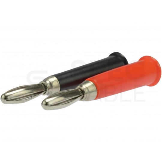 Wtyk głośnikowy typu BANAN lutowany prosty czarny