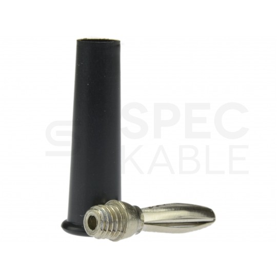 Wtyk głośnikowy typu BANAN lutowany prosty czarny