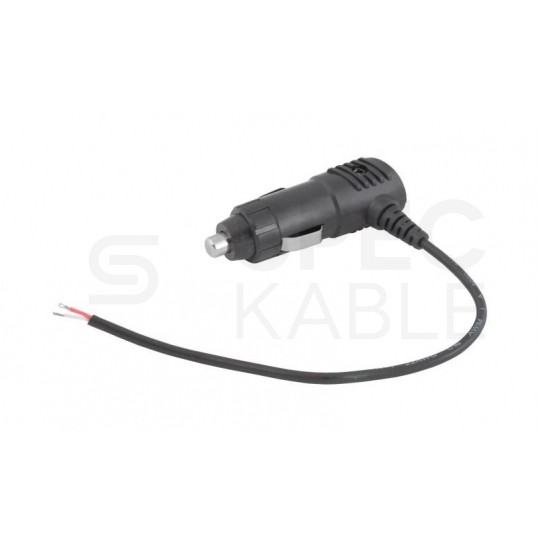 Wtyk kątowy do zapalniczki samochodowej 12V z kablem 20cm