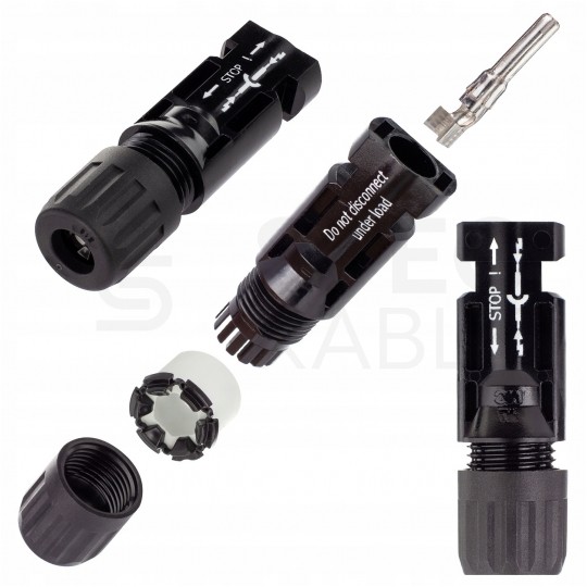 Wtyk MC4 złącze solarne Konektor na przewód 4-6mm2 1000V IP68 Staubli (Multi-Contact)