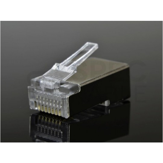 Wtyk modularny RJ45 8P8C kat.5e ekranowany FTP drut NEKU opakowanie 50szt.