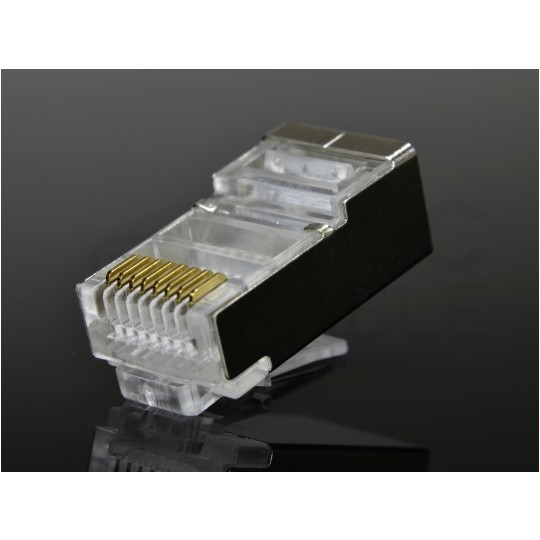 Wtyk modularny RJ45 8P8C kat.5e ekranowany FTP drut NEKU WORECZEK 100szt.
