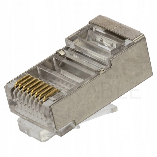 Wtyk modularny RJ45 8P8C kat.5e ekranowany FTP drut przelotowy NEKU WORECZEK 10szt.