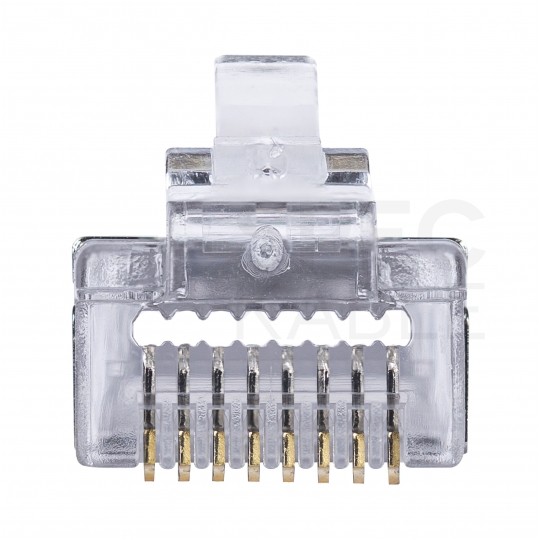 Wtyk modularny RJ45 8P8C kat.5e ekranowany FTP uniwersalny drut linka przelotowy NEKU opakowanie WORECZEK 10szt.