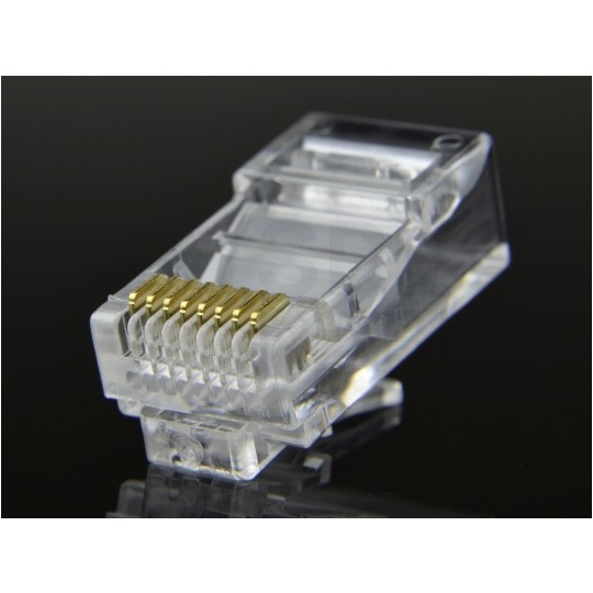 Wtyk modularny RJ45 8P8C kat.5e nieekranowany UTP drut WORECZEK 100szt.