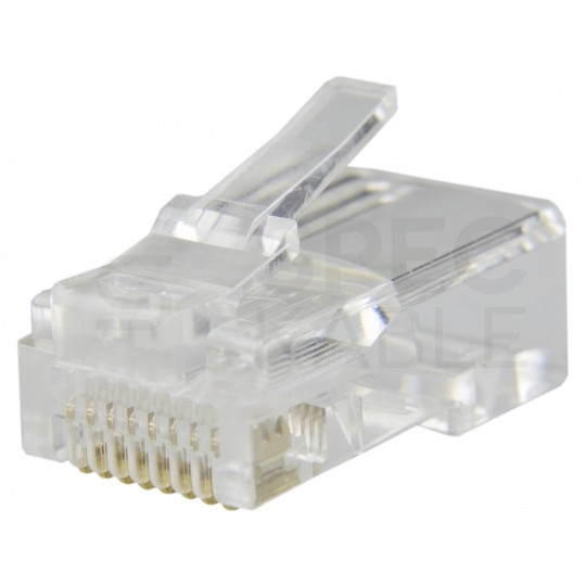 Wtyk modularny RJ45 8P8C kat.5e nieekranowany UTP drut WORECZEK 100szt.