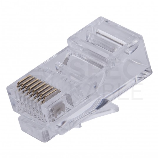 Wtyk modularny RJ45 8P8C kat.5e nieekranowany UTP uniwersalny drut linka przelotowy NEKU opakowanie WORECZEK 50szt.