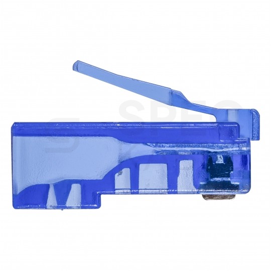 Wtyk modularny RJ45 8P8C kat.5e nieekranowany UTP uniwersalny drut linka przelotowy niebieski NEKU opakowanie SŁOIK 100szt.