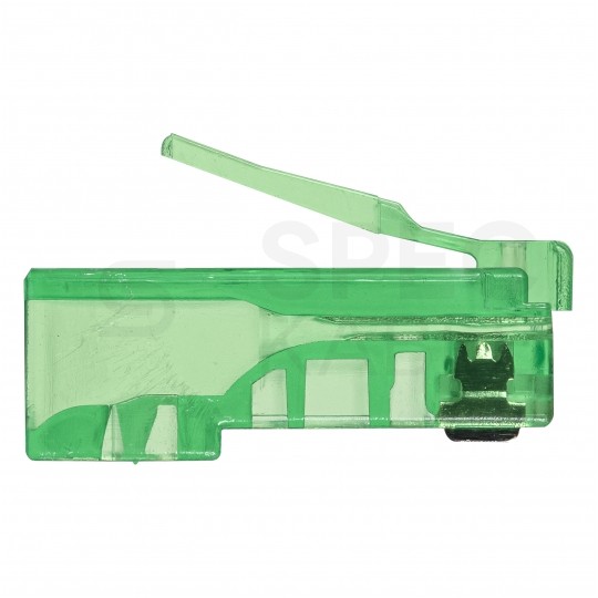 Wtyk modularny RJ45 8P8C kat.5e nieekranowany UTP uniwersalny drut linka przelotowy zielony NEKU opakowanie SŁOIK 100szt.