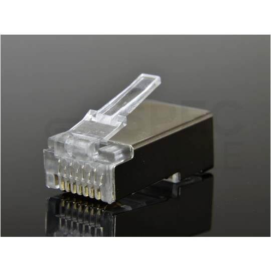 Wtyk modularny RJ45 8P8C kat.6 ekranowany FTP drut NEKU WORECZEK 100szt.
