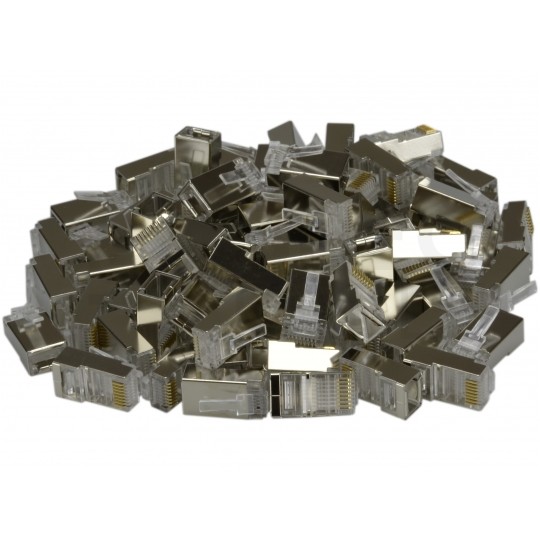 Wtyk modularny RJ45 8P8C kat.6 ekranowany FTP drut NEKU WORECZEK 100szt.