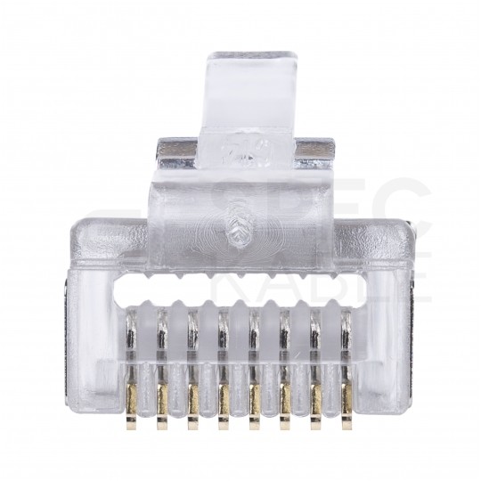 Wtyk modularny RJ45 8P8C kat.6 ekranowany FTP uniwersalny drut linka przelotowy NEKU opakowanie SŁOIK 100szt.