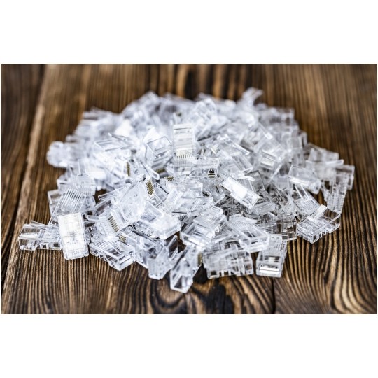 Wtyk modularny RJ45 8P8C kat.6 nieekranowany UTP drut przelotowy NEKU WORECZEK 100szt.