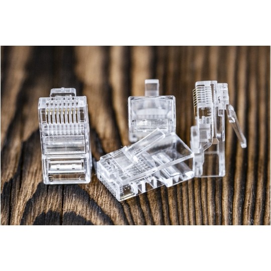 Wtyk modularny RJ45 8P8C kat.6 nieekranowany UTP drut przelotowy NEKU WORECZEK 100szt.
