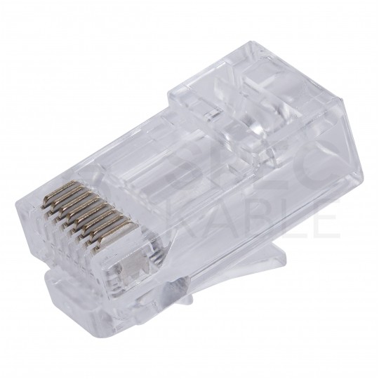 Wtyk modularny RJ45 8P8C kat.6 nieekranowany UTP uniwersalny drut linka przelotowy NEKU opakowanie WORECZEK 100szt.