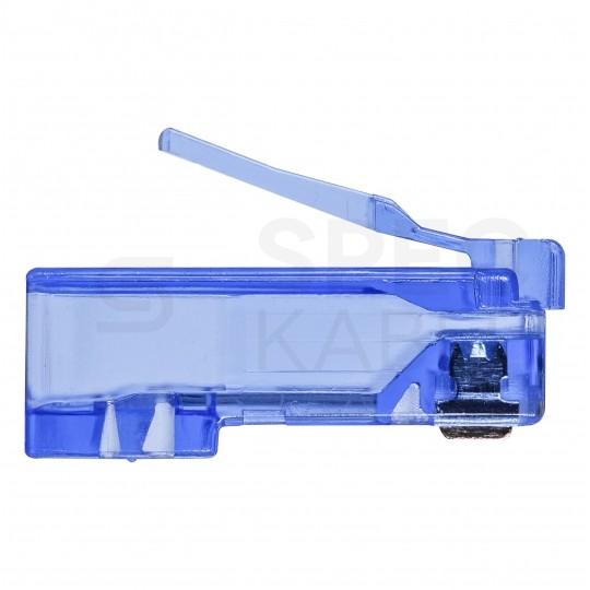 Wtyk modularny RJ45 8P8C kat.6 nieekranowany UTP uniwersalny drut linka przelotowy niebieski NEKU opakowanie SŁOIK 100szt.