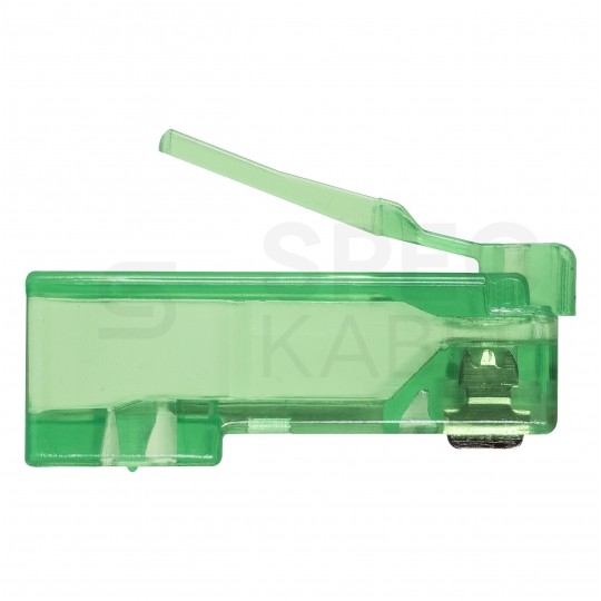 Wtyk modularny RJ45 8P8C kat.6 nieekranowany UTP uniwersalny drut linka przelotowy zielony NEKU opakowanie SŁOIK 100szt.