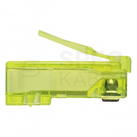 Wtyk modularny RJ45 8P8C kat.6 nieekranowany UTP uniwersalny drut linka przelotowy żółty NEKU opakowanie SŁOIK 100szt.