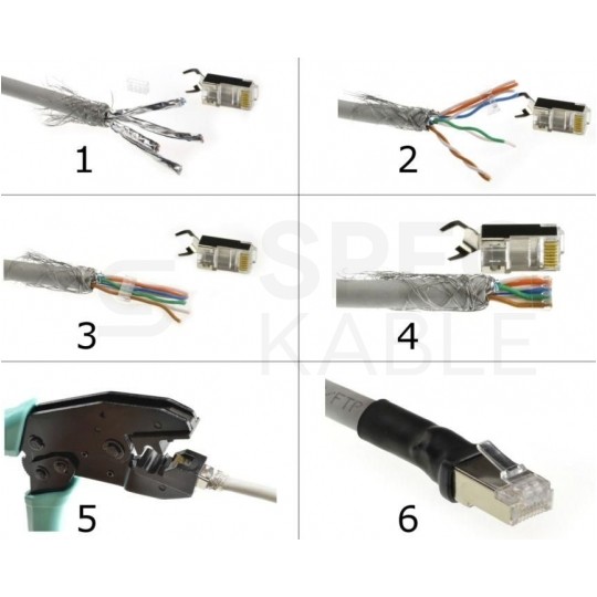 Wtyk modularny RJ45 8P8C kat.6A, kat.7 ekranowany FTP NEKU WORECZEK 100szt.