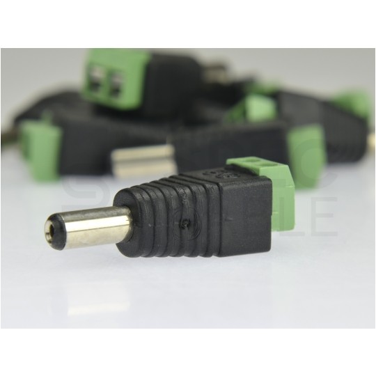 Wtyk zasilający DC 2,1/5,5 mm z szybkozłączem na kabel prądu stałego 20szt