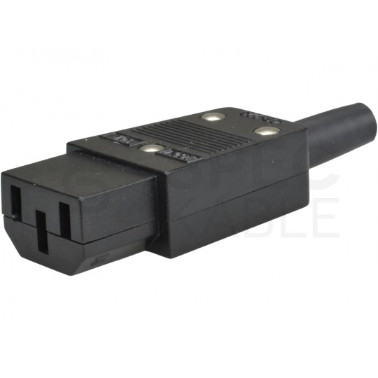 Wtyk zasilający IEC320 C13 złącze komputerowe (żeńskie) 2P+Z 230V 10A na kabel