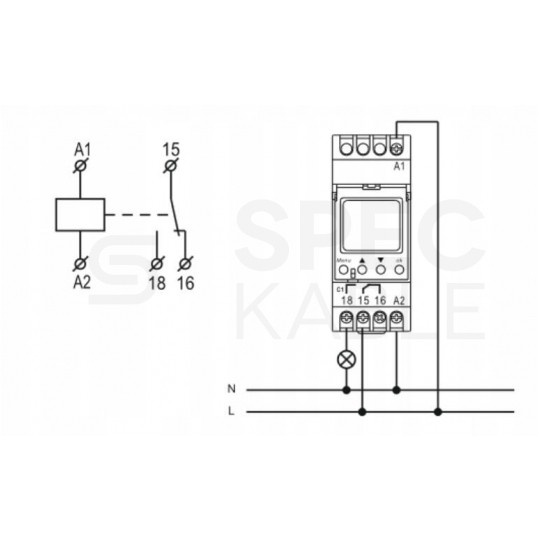 Wyłącznik czasowy astronomiczny programator na szynę DIN TH35 jednokanałowy 24-264 V AC/DC BEMKO