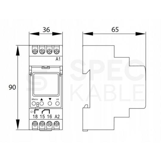 Wyłącznik czasowy astronomiczny programator na szynę DIN TH35 jednokanałowy 24-264 V AC/DC BEMKO