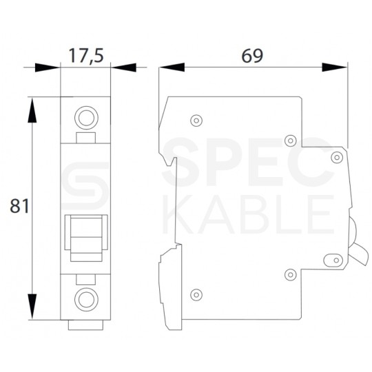 Wyłącznik nadprądowy S bezpiecznik 1-fazowy B10 (B 10A) 1-biegunowy 1P (230/400V AC) 1-modułowy Schelinger