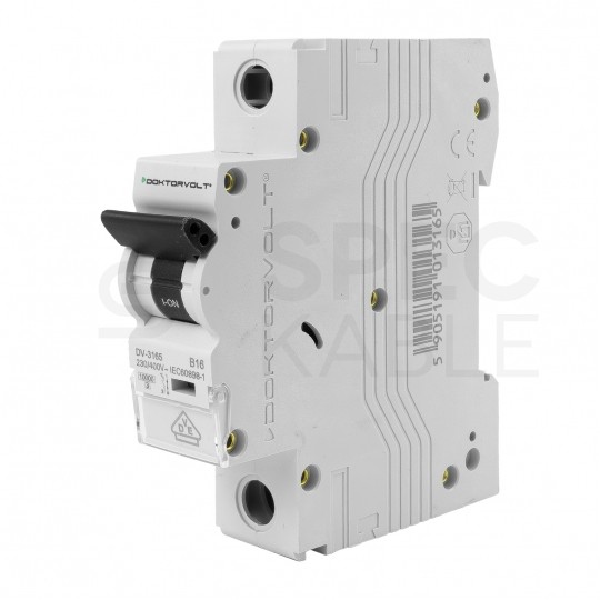 Wyłącznik nadprądowy S bezpiecznik 1-fazowy B16 (B 16A) 1-biegunowy 1P (230V AC) 1-modułowy 10kA VDE Doktorvolt