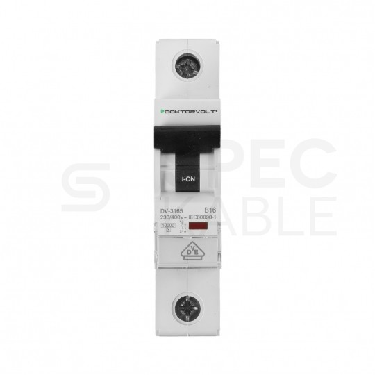 Wyłącznik nadprądowy S bezpiecznik 1-fazowy B16 (B 16A) 1-biegunowy 1P (230V AC) 1-modułowy 10kA VDE Doktorvolt