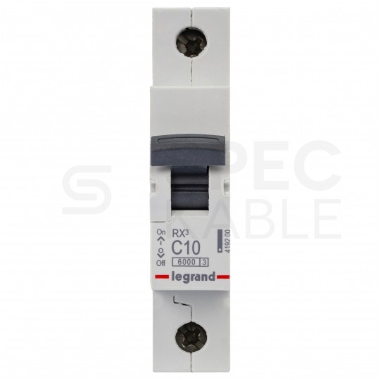 Wyłącznik nadprądowy S bezpiecznik 1-fazowy C10 (C 10A) 1-biegunowy 1P (230/400V AC) 1-modułowy RX3 Legrand