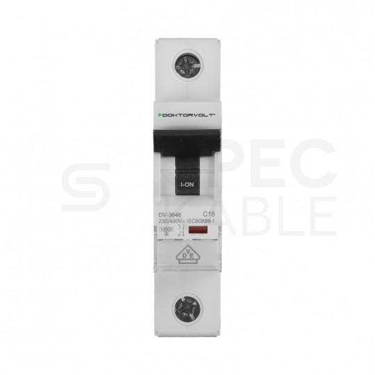 Wyłącznik nadprądowy S bezpiecznik 1-fazowy C16 (C 16A) 1-biegunowy 1P (230V AC) 1-modułowy 10kA VDE Doktorvolt