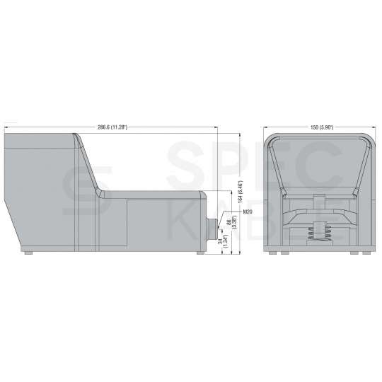 Wyłącznik nożny z osłoną (zestyki migowe 1xNO + 1xNC) LOVATO KG200S11