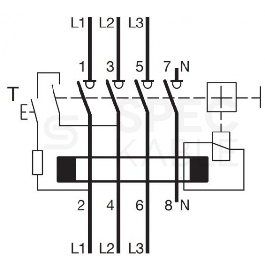Wyłącznik różnicowoprądowy RCD 3-fazowy 25A 30mA typ AC 4-biegunowy 4P (230V / 400V AC) 4-modułowy HAGER