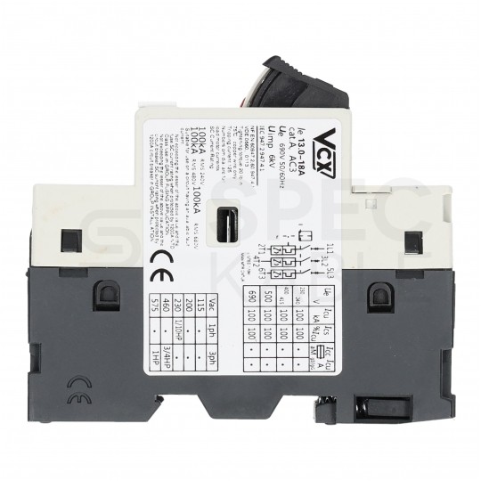 Wyłącznik silnikowy termiczny 13-18A 3-biegunowy 3P (230/400V AC) 3-modułowy GV-2 VCX