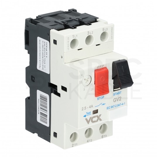 Wyłącznik silnikowy termiczny 2,5-4,0A 3-biegunowy 3P (230/400V AC) 3-modułowy GV-2 VCX