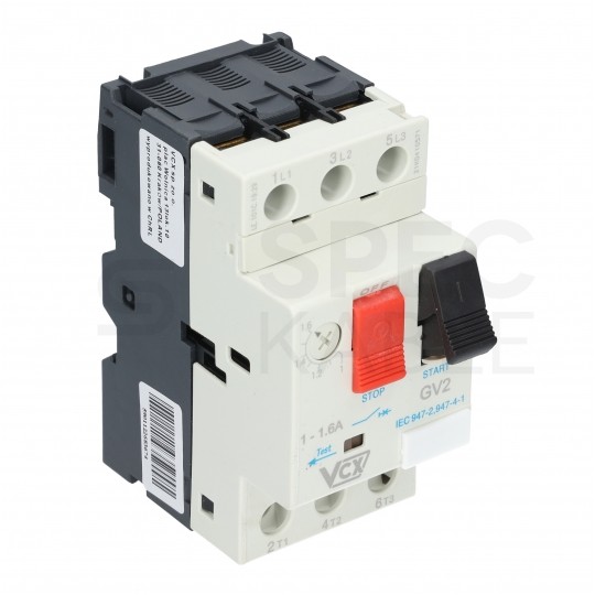 Wyłącznik silnikowy termiczny 6,0-10A 3-biegunowy 3P (230/400V AC) 3-modułowy GV-2 VCX