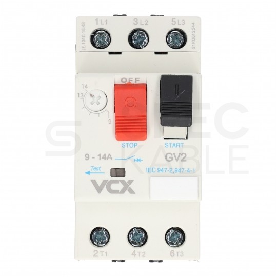 Wyłącznik silnikowy termiczny 9-14A 3-biegunowy 3P (230/400V AC) 3-modułowy GV-2 VCX