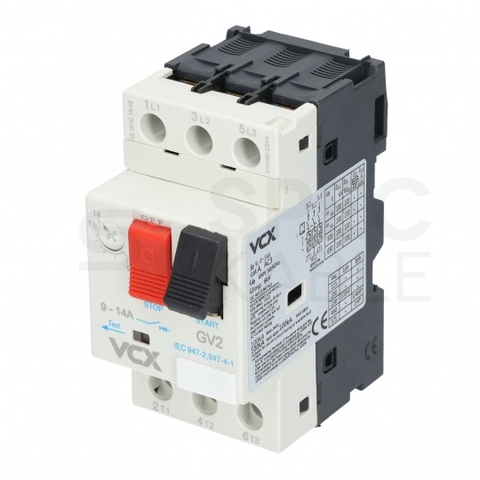 Wyłącznik silnikowy termiczny 9-14A 3-biegunowy 3P (230/400V AC) 3-modułowy GV-2 VCX