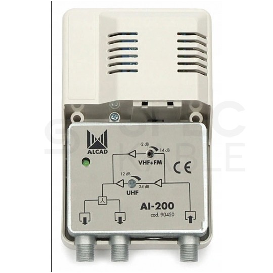 Wzmacniacz antenowy DVB-T szerokopasmowy VHF/UHF AI-200 ALCAD
