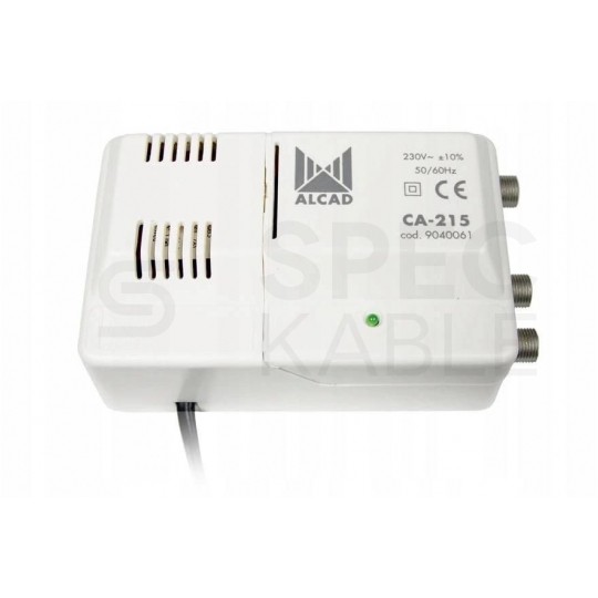 Wzmacniacz antenowy DVB-T szerokopasmowy VHF/UHF z zasilaniem 12V CA-215 ALCAD