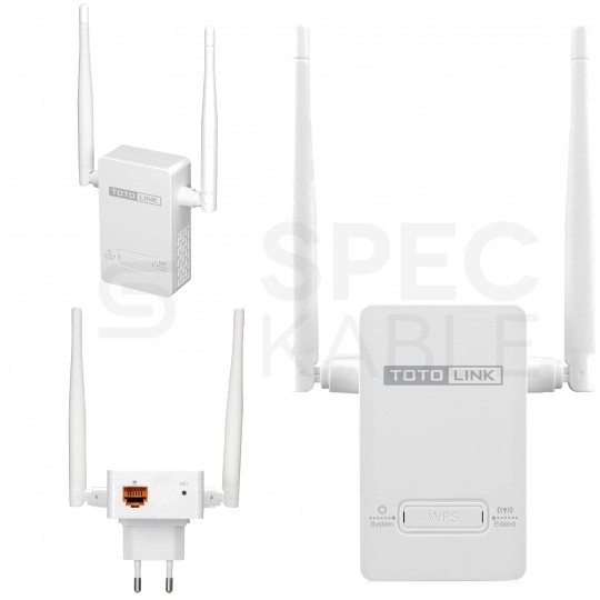 Wzmacniacz sygnału WiFi 300Mb/s 2,4GHz 1x RJ45 100Mb/s 2x 4dBi TOTOLINK