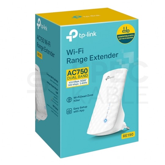 Wzmacniacz sygnału WiFi 750Mb/s Repeater TP-Link RE190