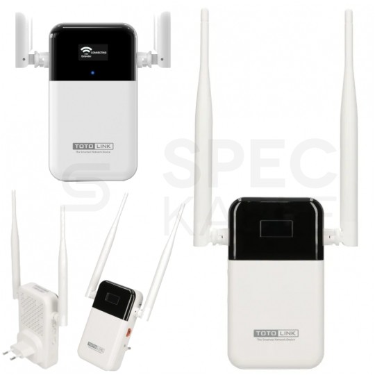 Wzmacniacz sygnału WiFi AC1200 Dual Band 1x RJ45 100Mb/s, ekran OLED TOTOLINK