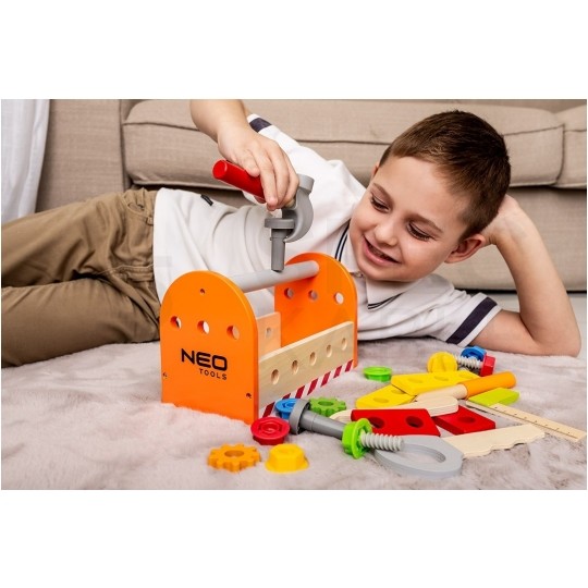 Zabawka Zestaw Małego Majsterkowicza Komplet narzędzi drewnianych dla dzieci NEO TOOLS GD022