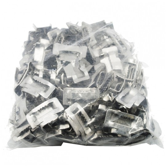 Zacisk/Spinka do stali z ząbkami do stali nierdzewnej o szerokości 10mm 100szt. TELCOLINE