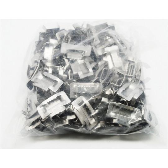 Zacisk/Spinka do stali z ząbkami do stali nierdzewnej o szerokości 20mm 100szt. TELCOLINE